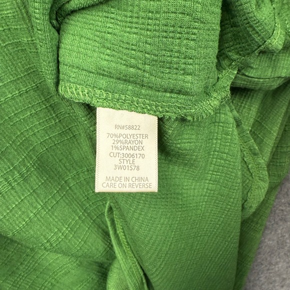 Max Studio London Green Ruched Puff Sleeve Textured Knit Top 3X 3W01S78 NWT - Picture 9 of 11